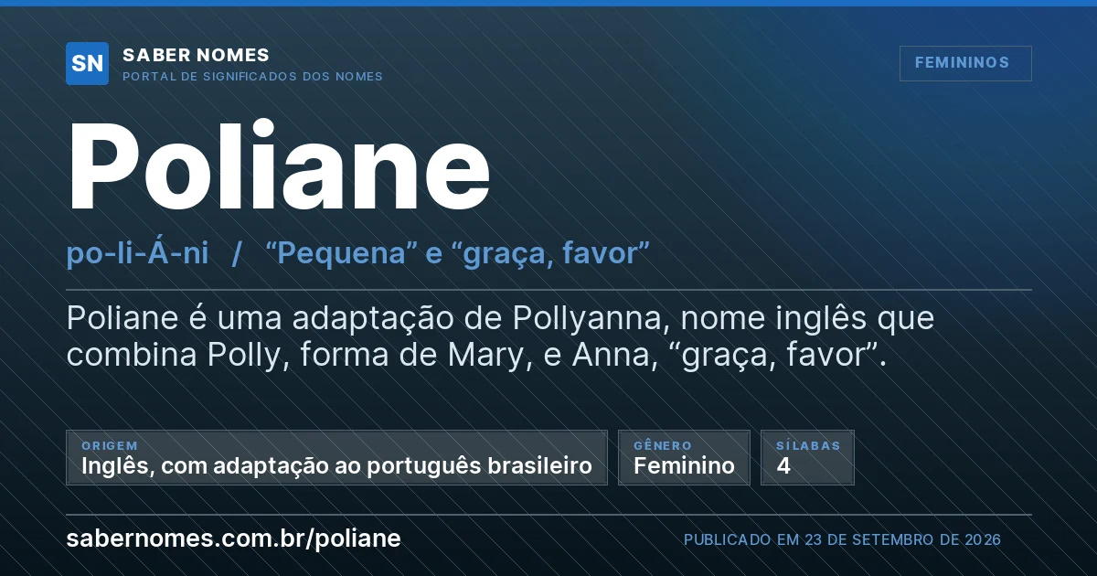 Imagem com o significado do nome Poliane