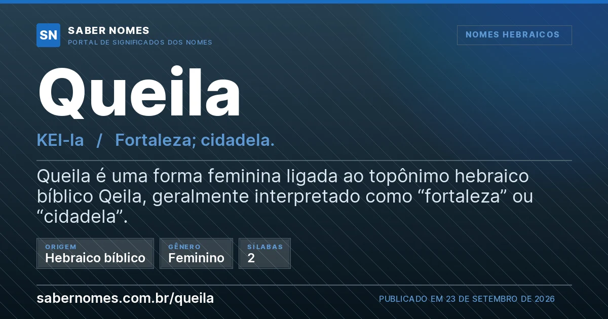 Imagem com o significado do nome Queila