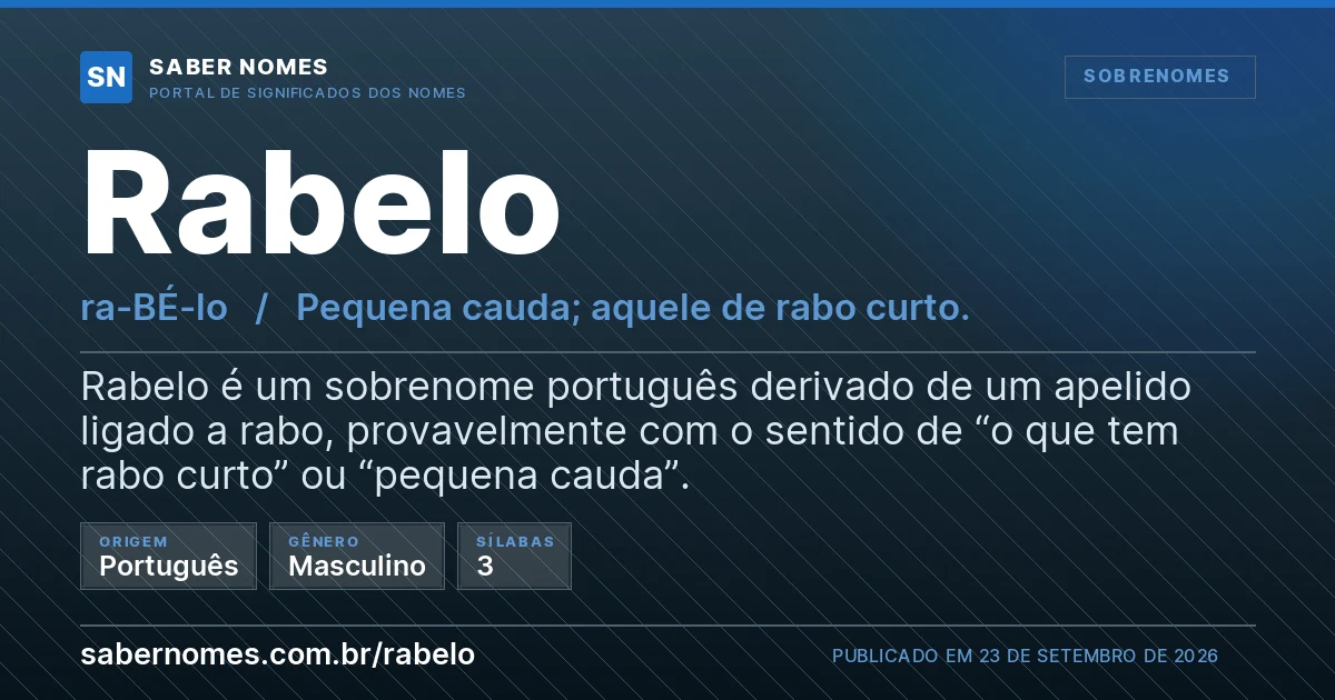 Imagem com o significado do nome Rabelo