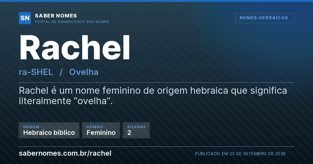 Imagem com o significado do nome Rachel