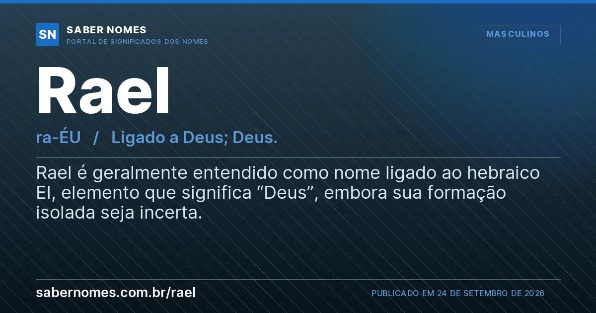 Imagem com o significado do nome Rael