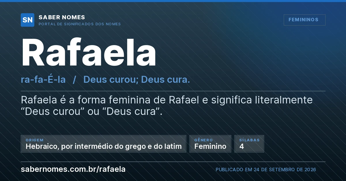 Imagem com o significado do nome Rafaela