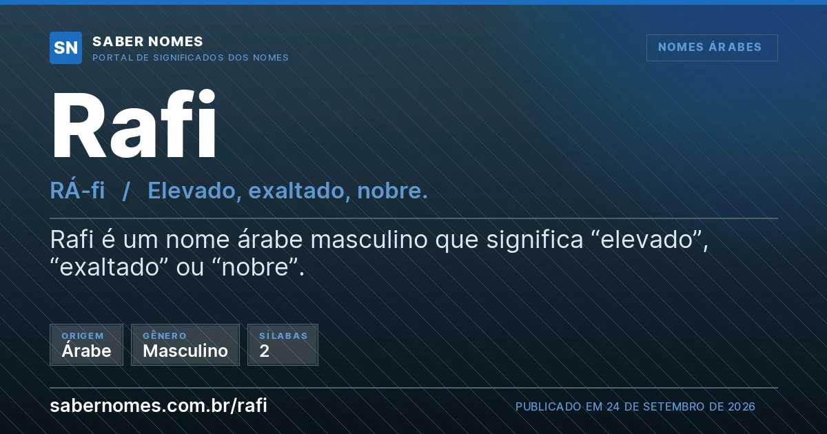 Imagem com o significado do nome Rafi