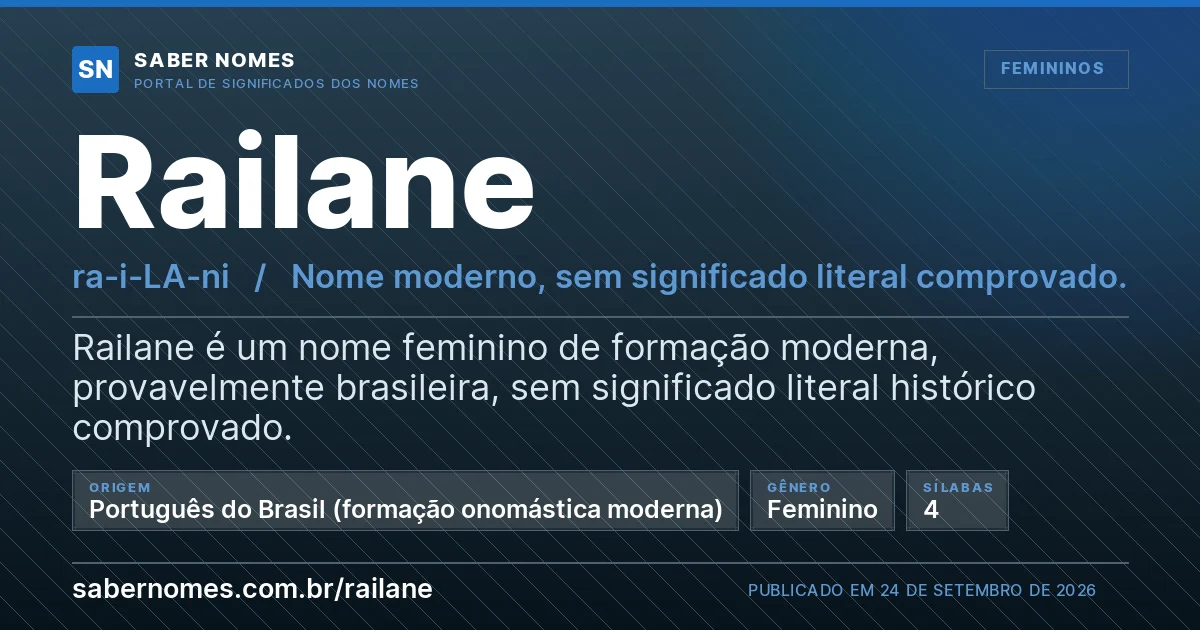 Imagem com o significado do nome Railane