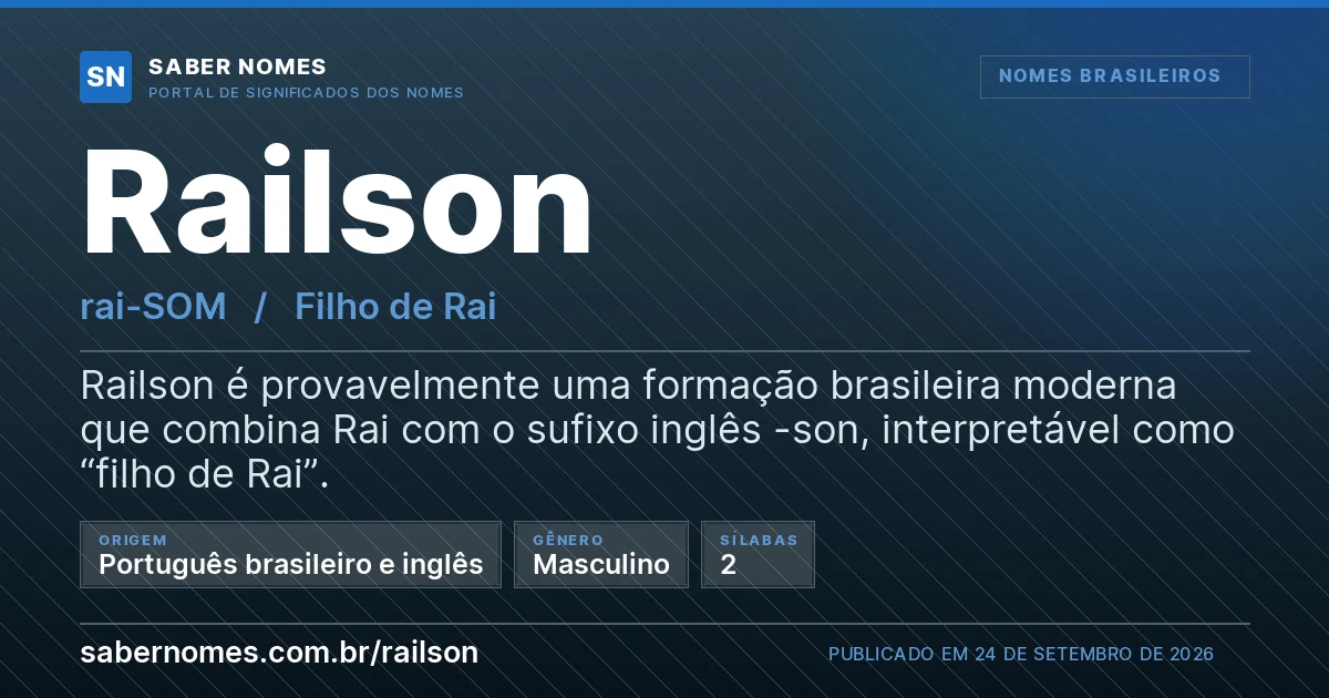 Imagem com o significado do nome Railson