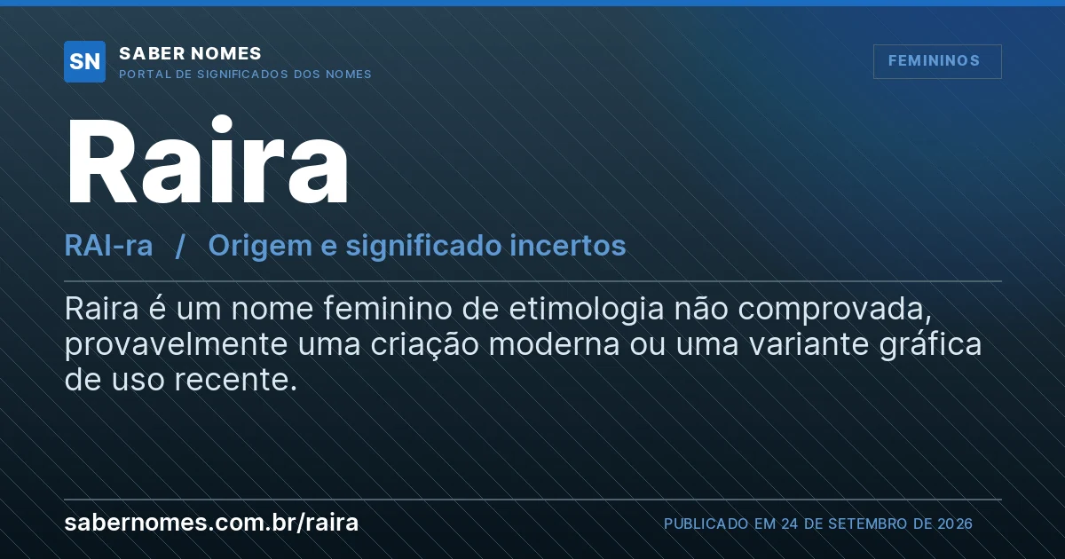 Imagem com o significado do nome Raira