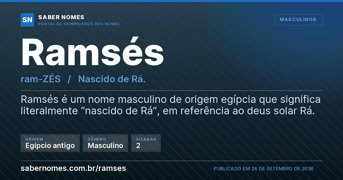 Imagem com o significado do nome Ramsés