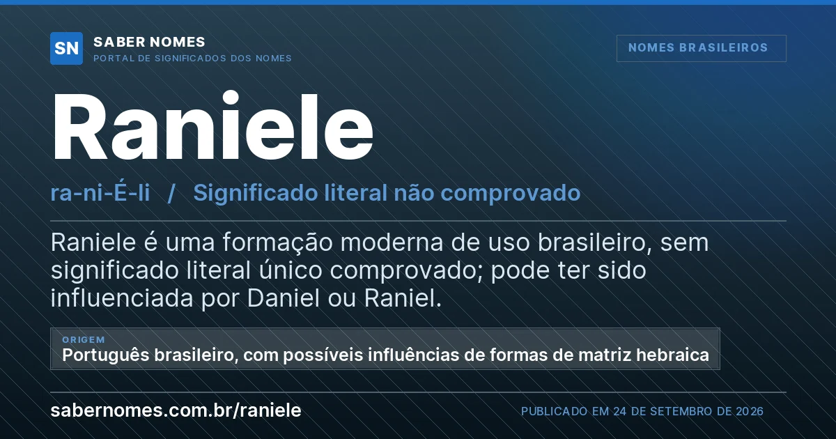 Imagem com o significado do nome Raniele