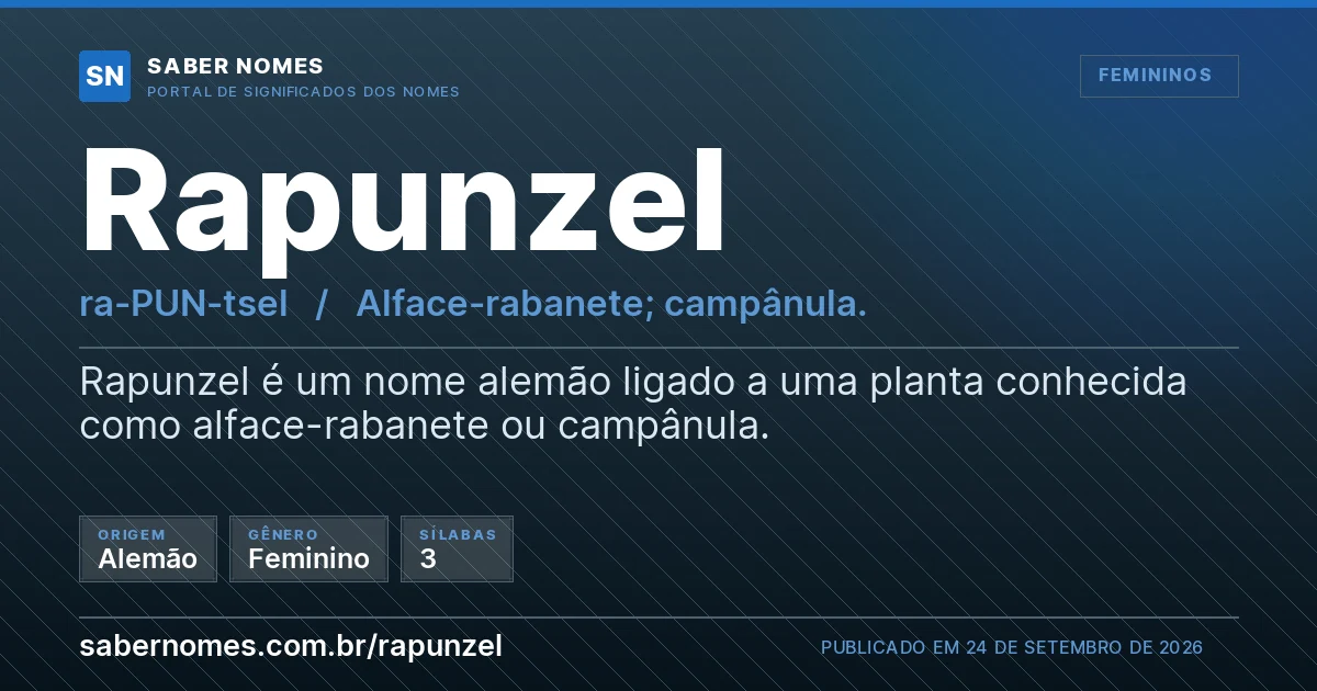 Imagem com o significado do nome Rapunzel