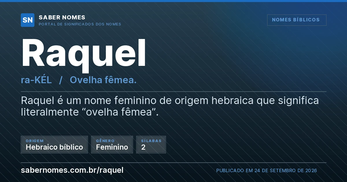 Imagem com o significado do nome Raquel