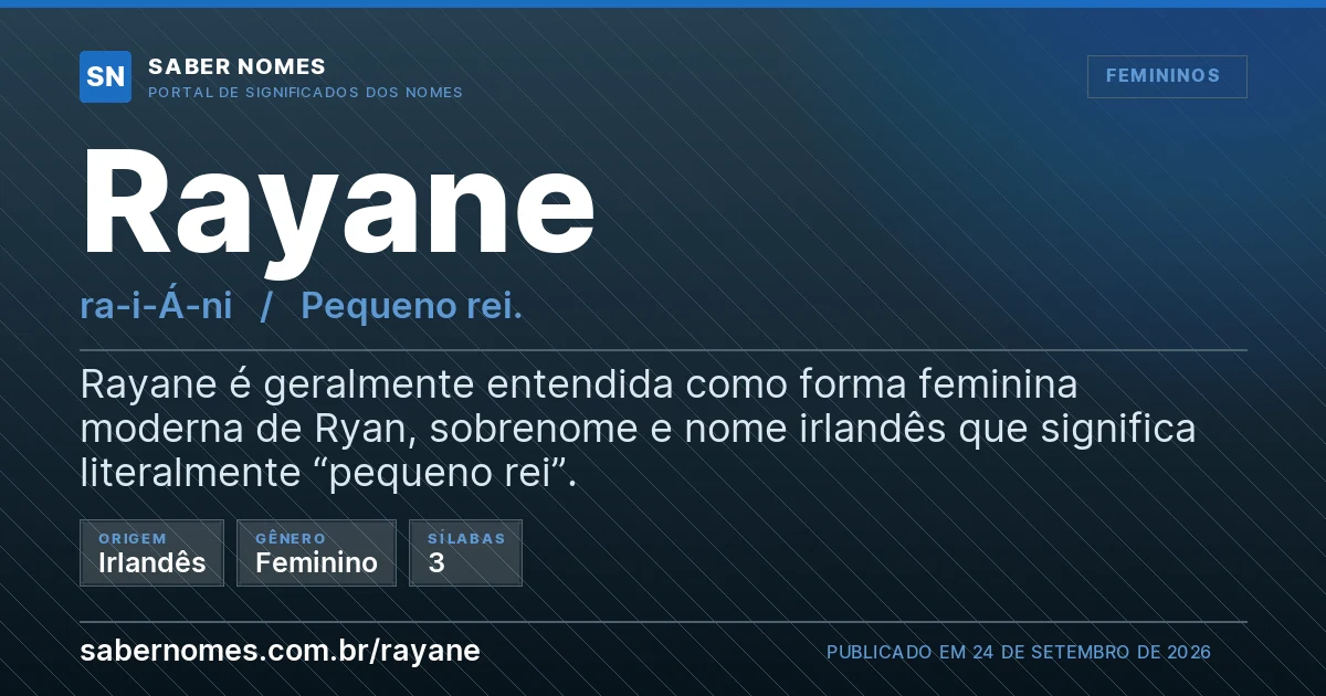 Imagem com o significado do nome Rayane