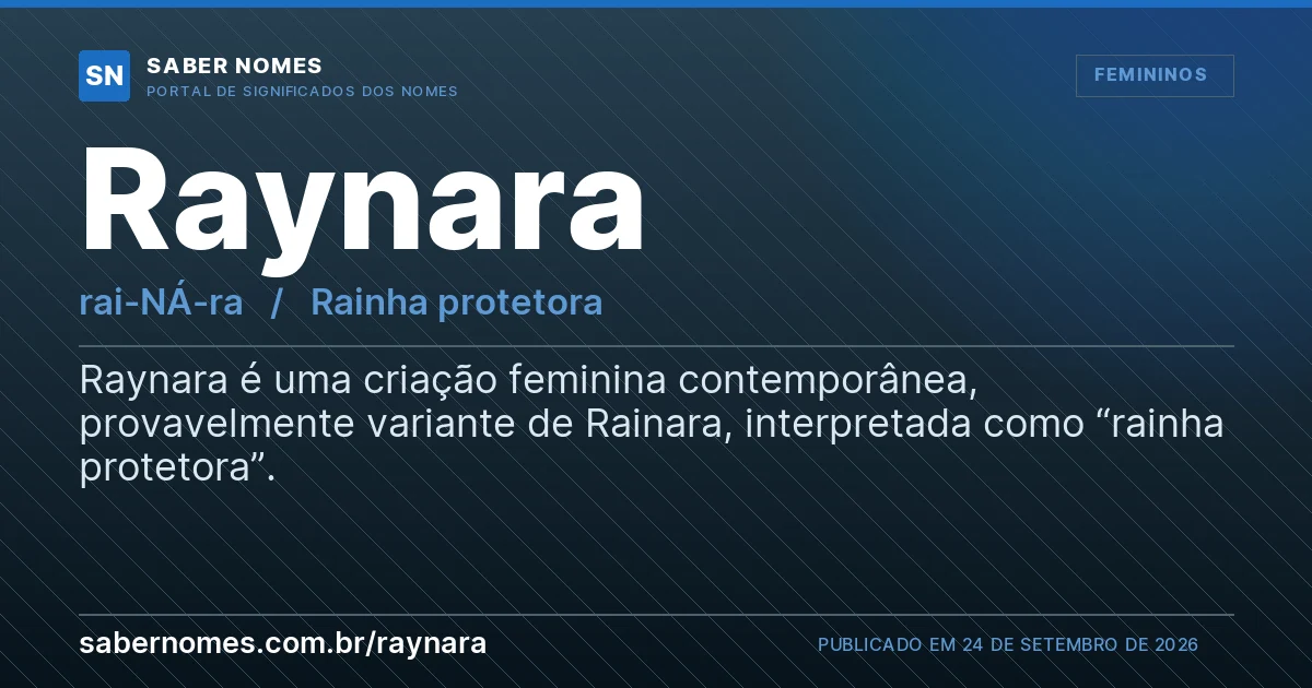 Imagem com o significado do nome Raynara