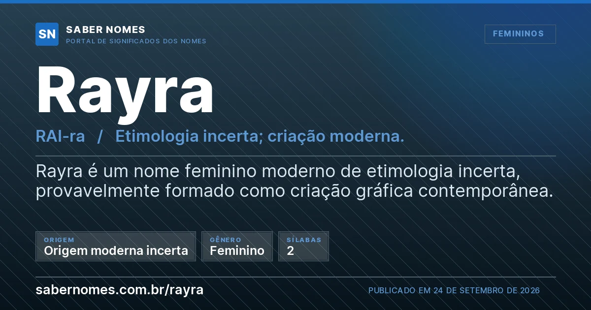 Imagem com o significado do nome Rayra