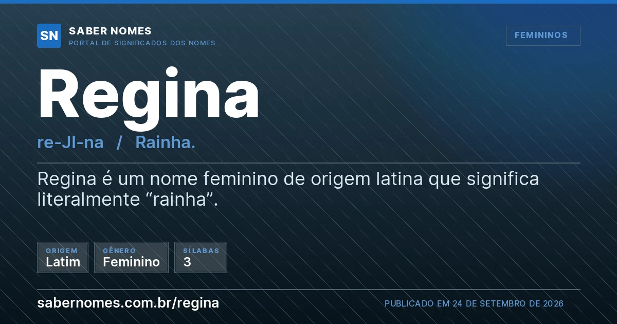 Imagem com o significado do nome Regina