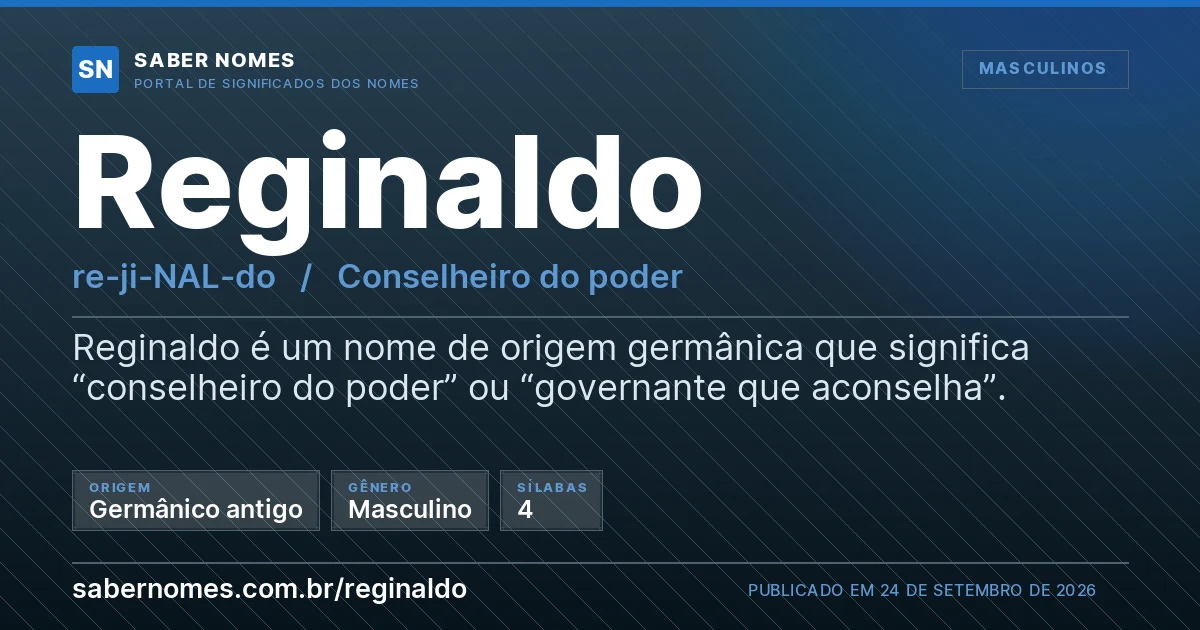 Imagem com o significado do nome Reginaldo