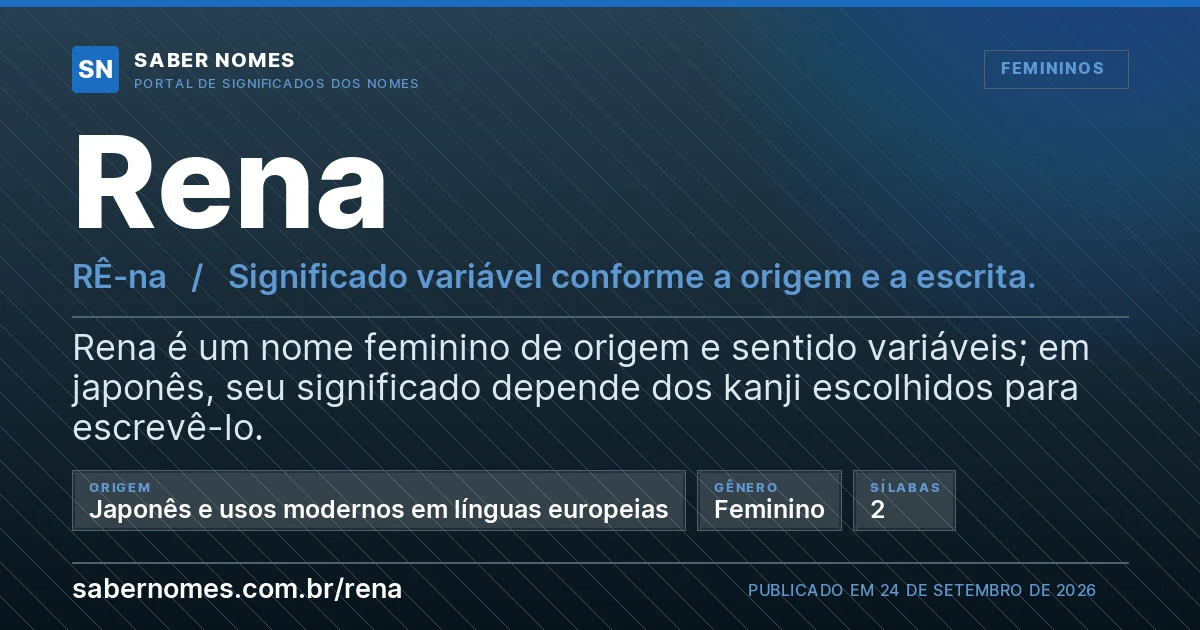 Imagem com o significado do nome Rena