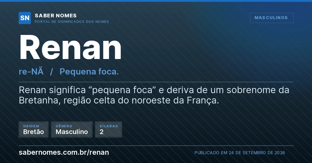 Imagem com o significado do nome Renan
