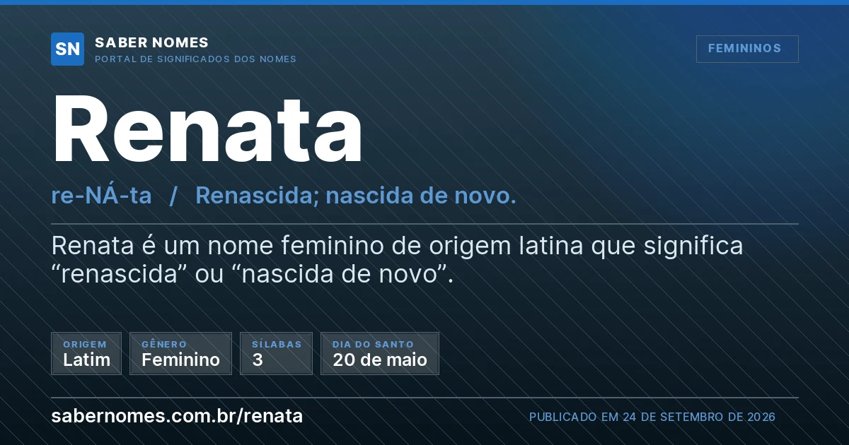 Imagem com o significado do nome Renata