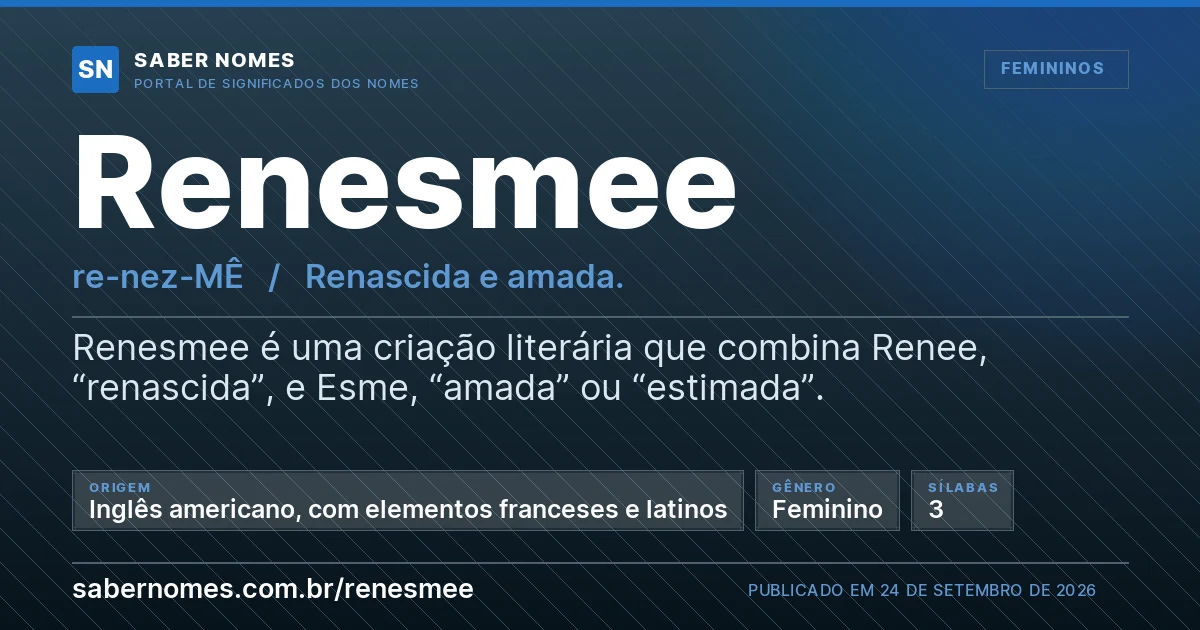 Imagem com o significado do nome Renesmee