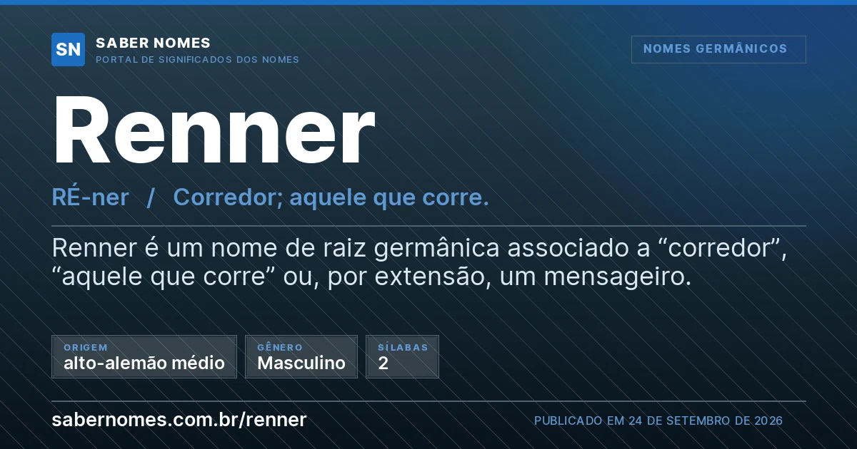 Imagem com o significado do nome Renner