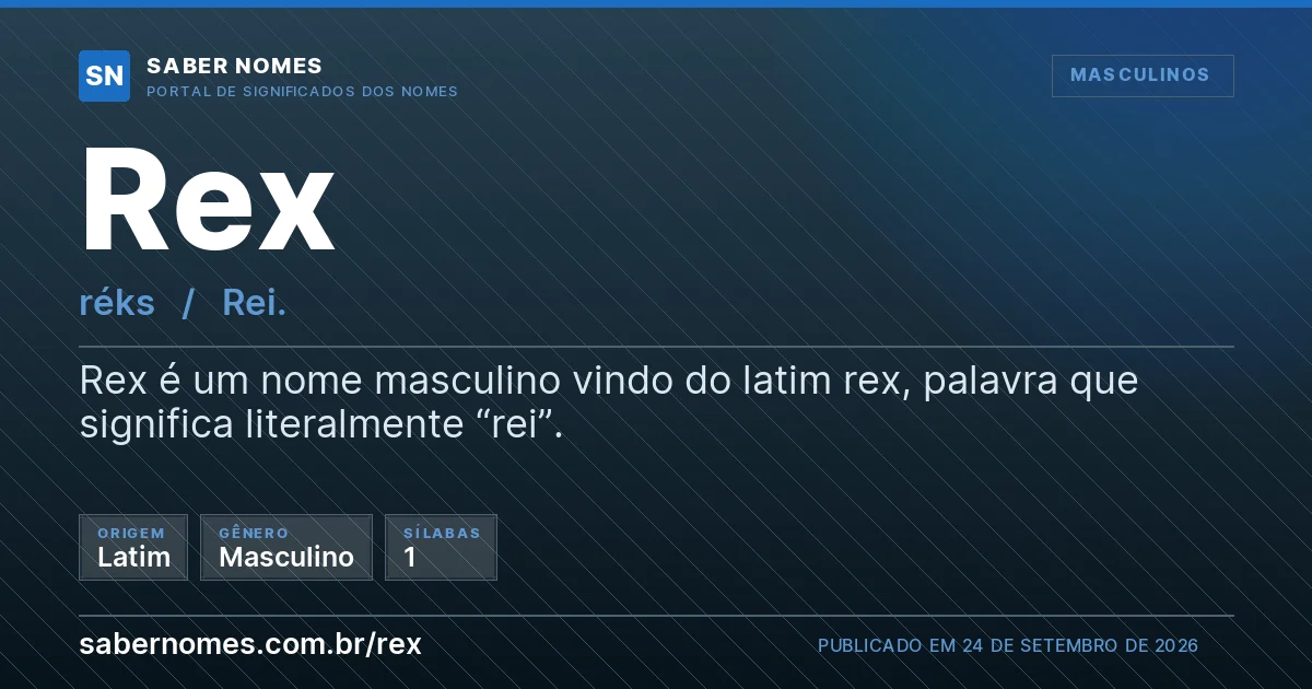 Imagem com o significado do nome Rex