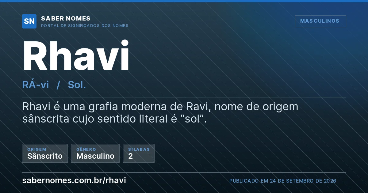 Imagem com o significado do nome Rhavi