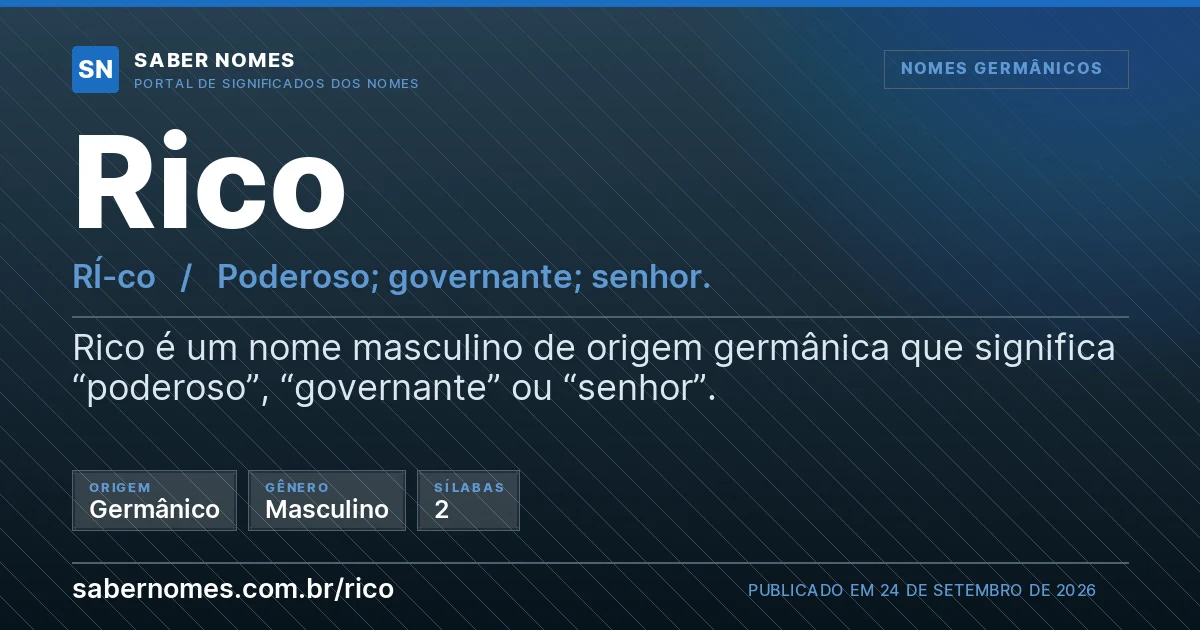 Imagem com o significado do nome Rico