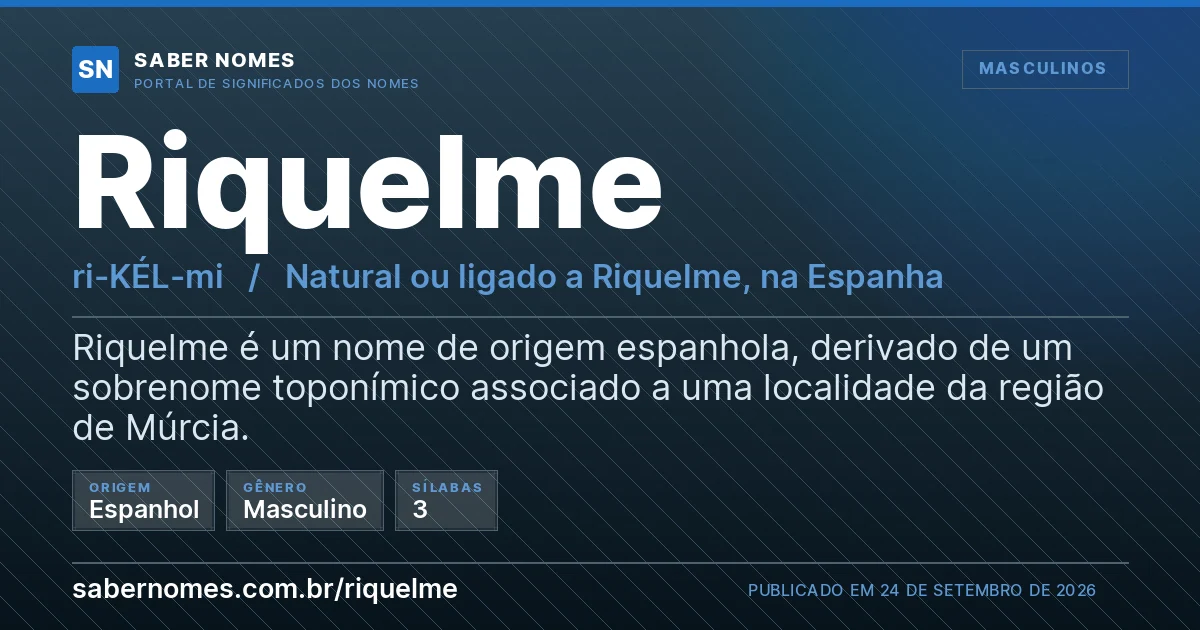 Imagem com o significado do nome Riquelme