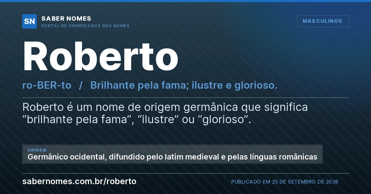 Imagem com o significado do nome Roberto