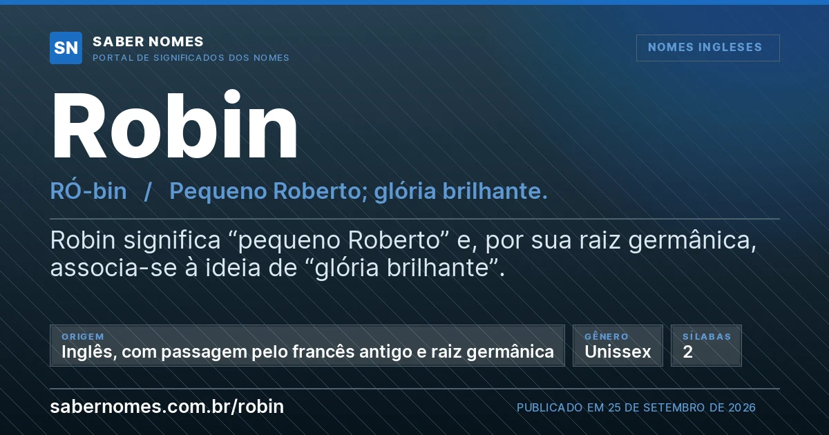 Imagem com o significado do nome Robin