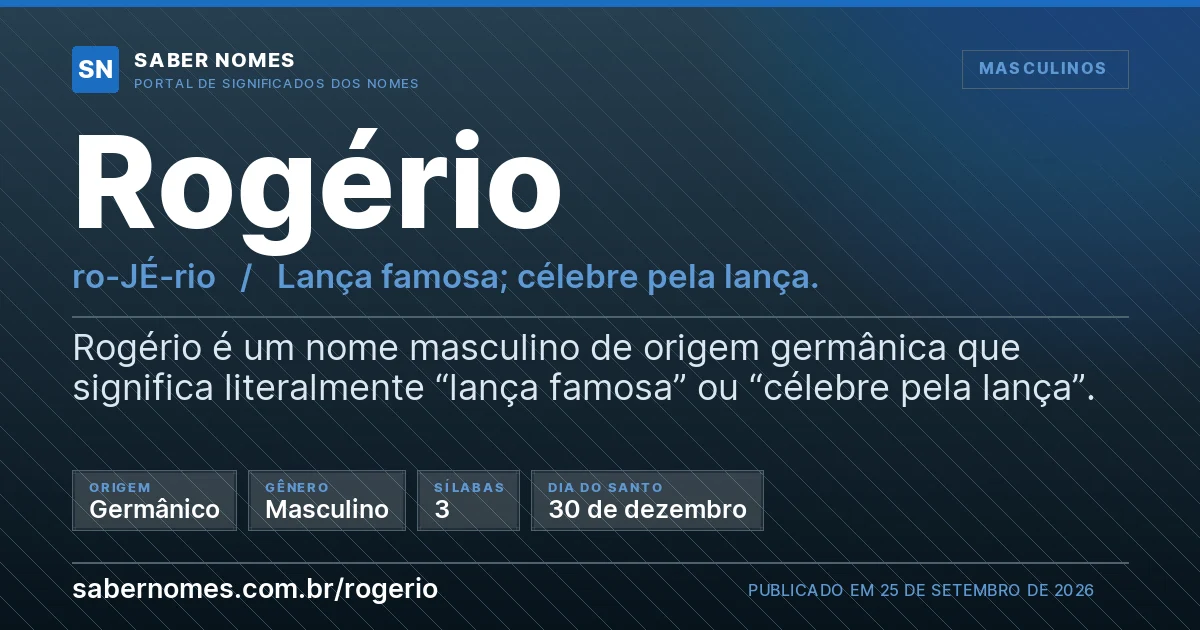 Imagem com o significado do nome Rogério