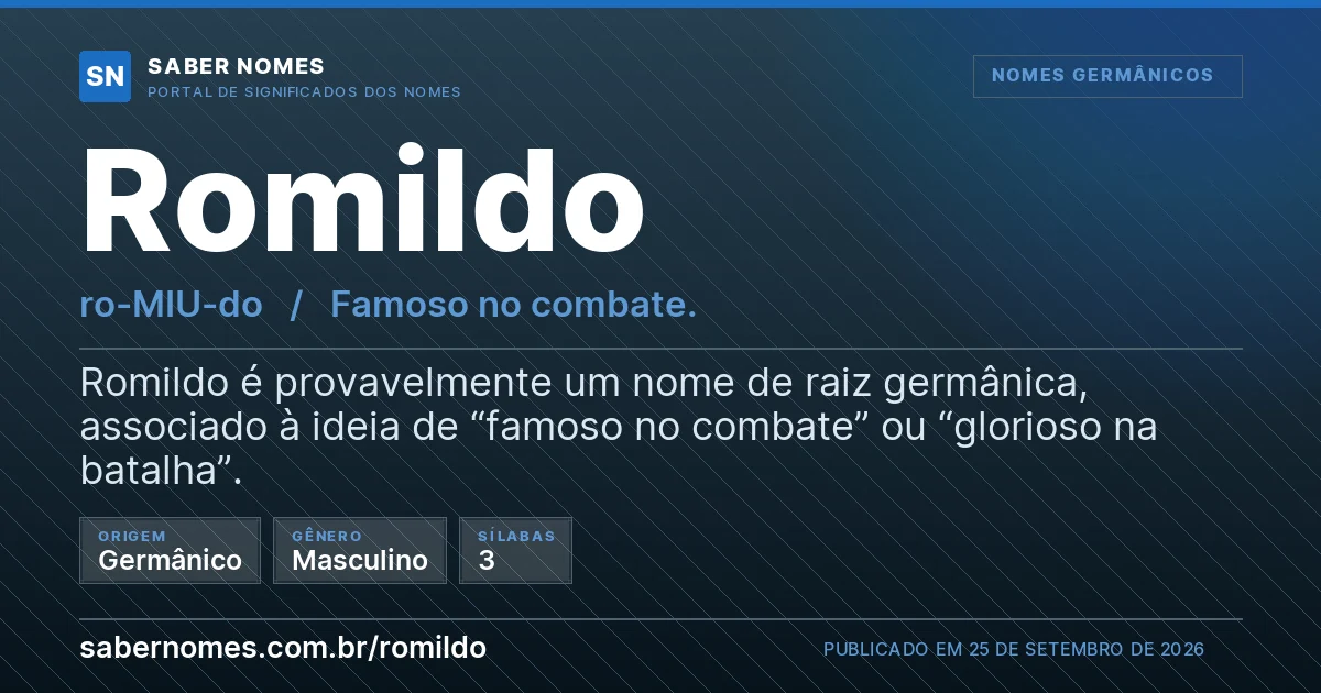 Imagem com o significado do nome Romildo