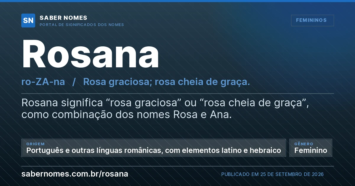 Imagem com o significado do nome Rosana