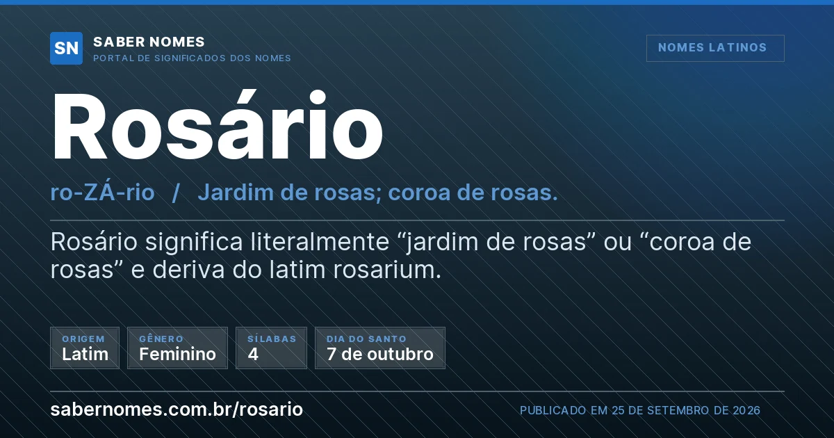 Imagem com o significado do nome Rosário