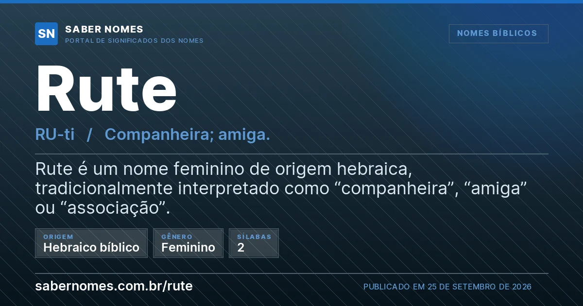 Imagem com o significado do nome Rute