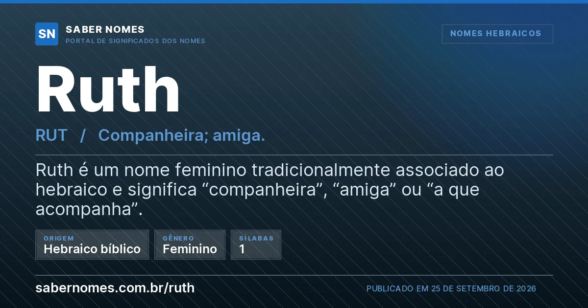 Imagem com o significado do nome Ruth