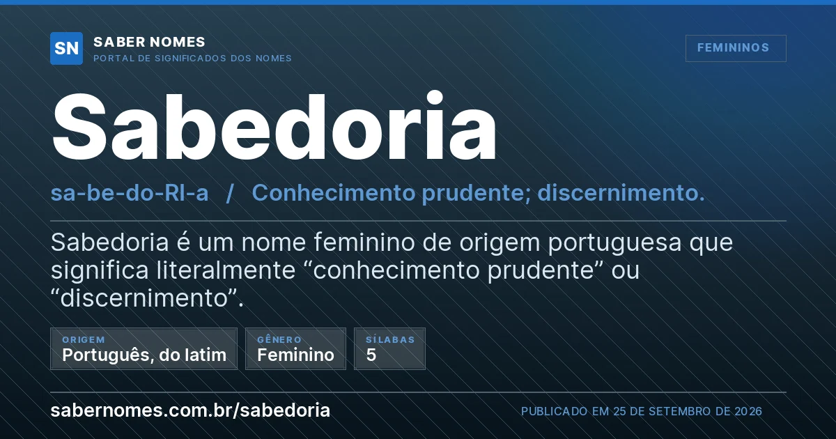 Imagem com o significado do nome Sabedoria