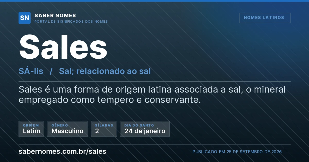 Imagem com o significado do nome Sales