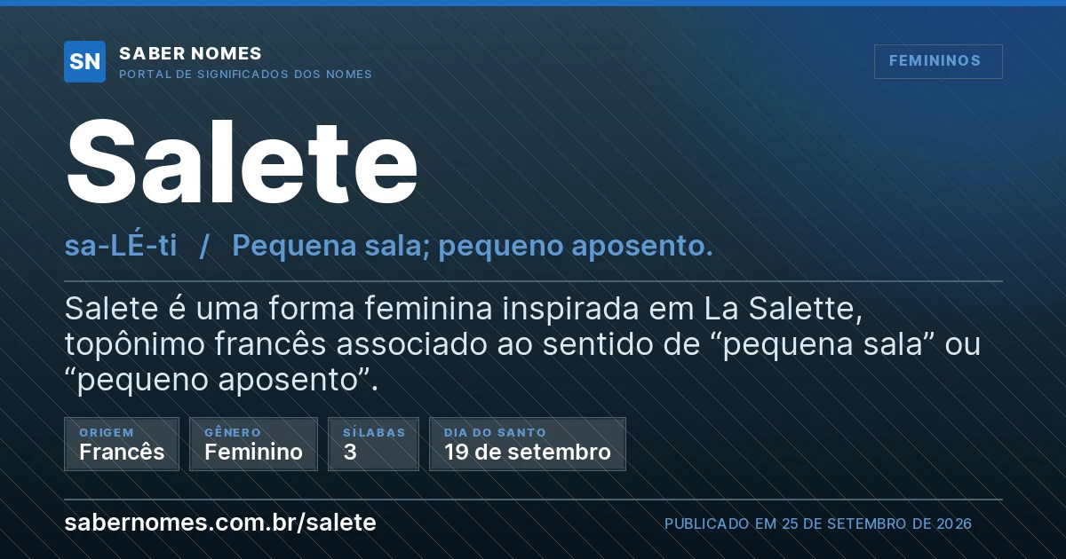 Imagem com o significado do nome Salete