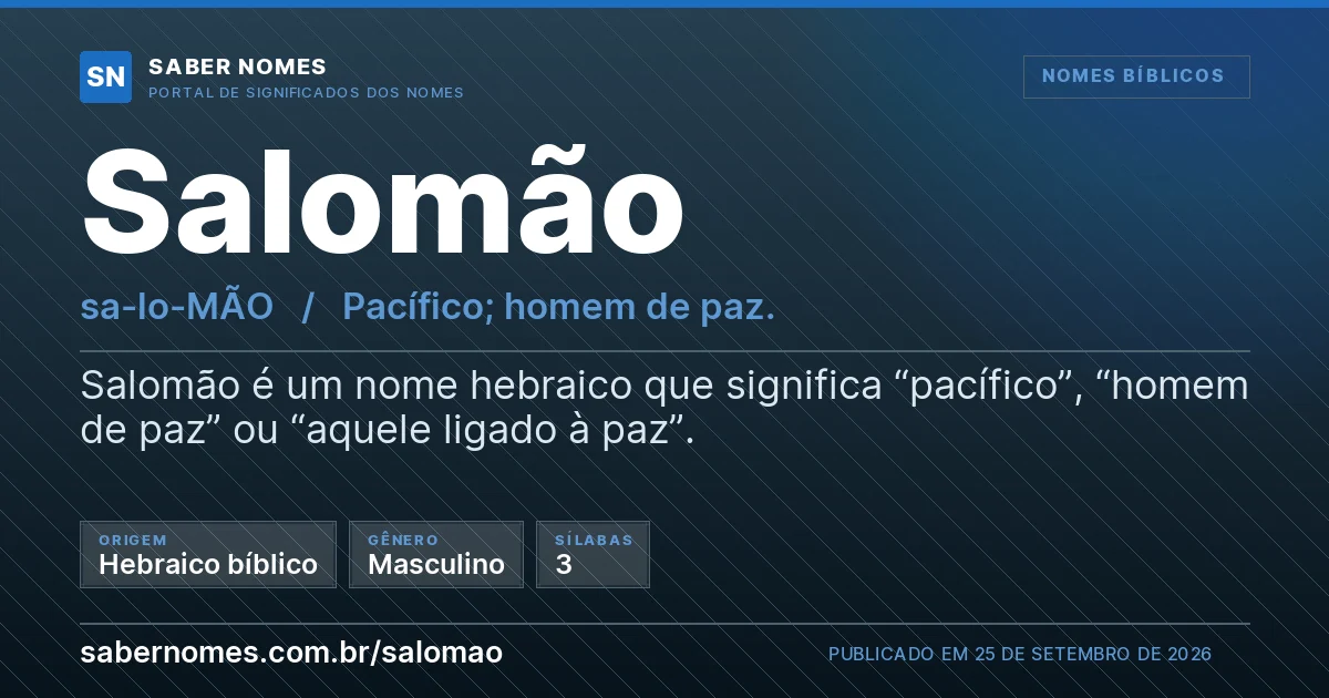 Imagem com o significado do nome Salomão