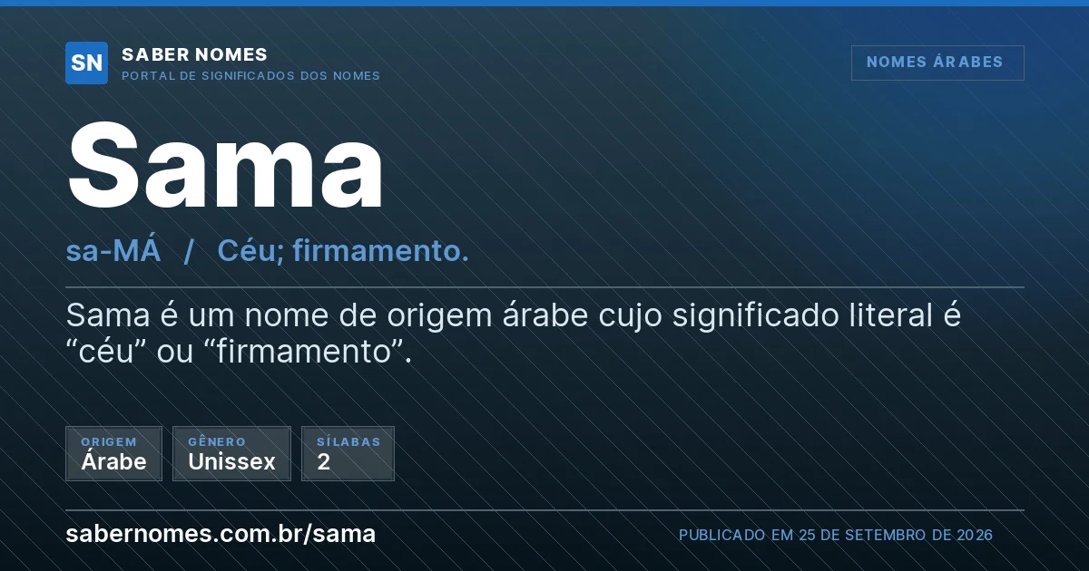 Imagem com o significado do nome Sama