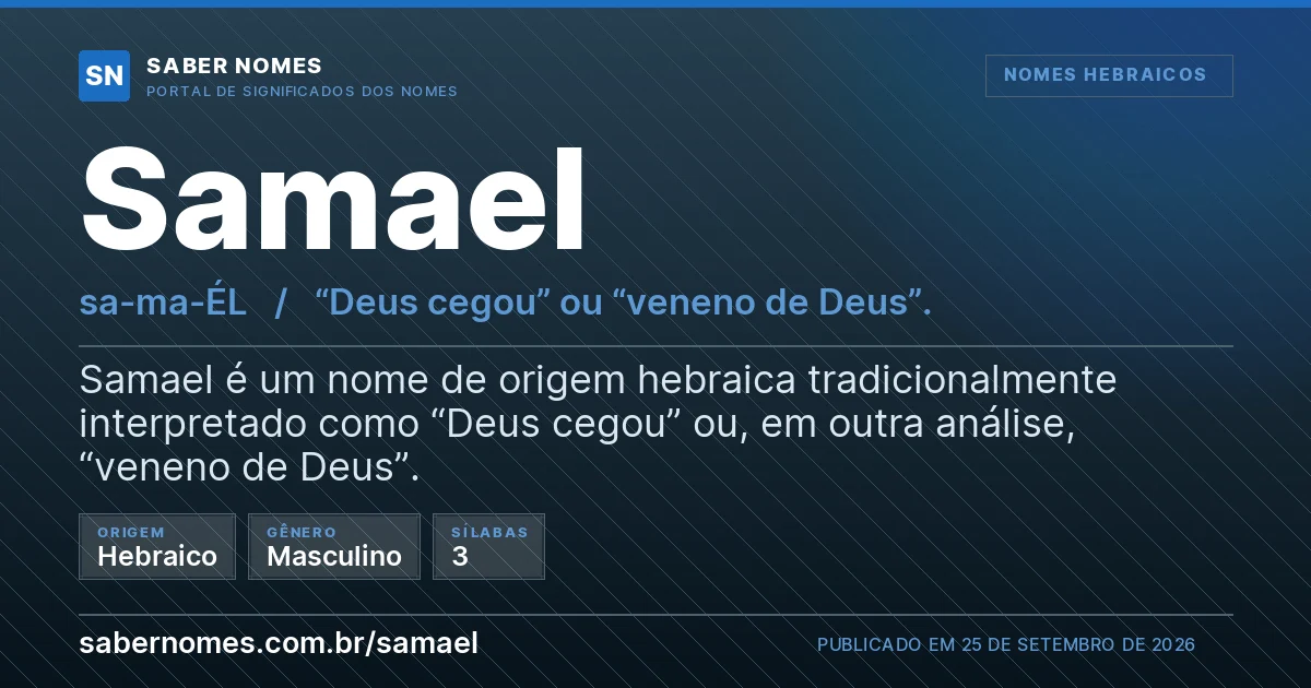 Imagem com o significado do nome Samael