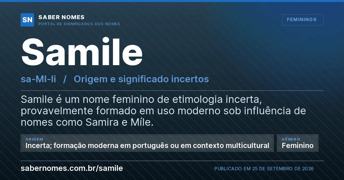 Imagem com o significado do nome Samile