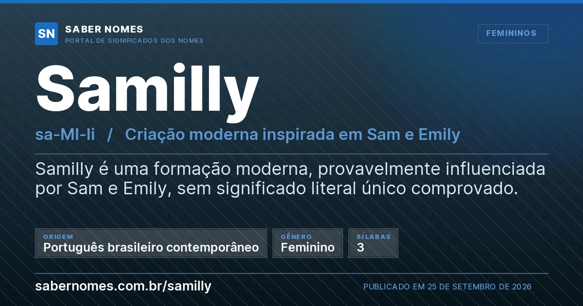 Imagem com o significado do nome Samilly