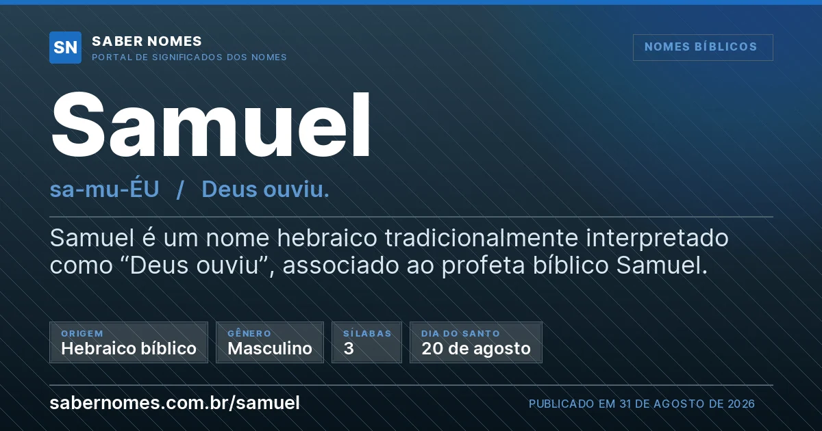 Imagem com o significado do nome Samuel