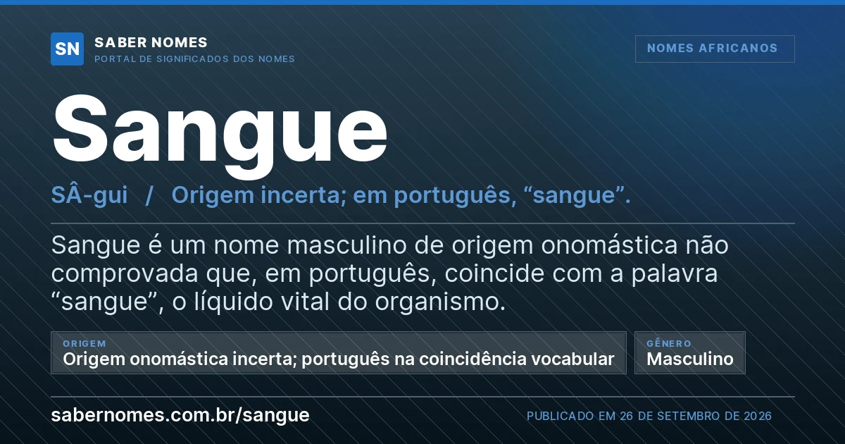 Imagem com o significado do nome Sangue