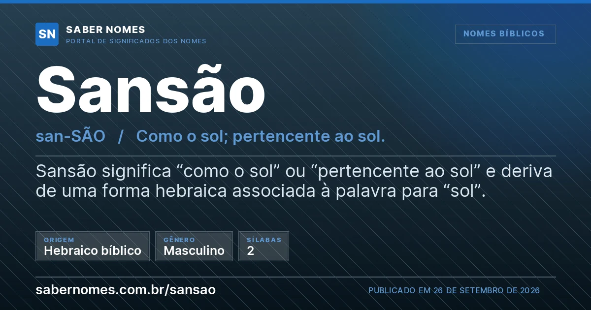Imagem com o significado do nome Sansão