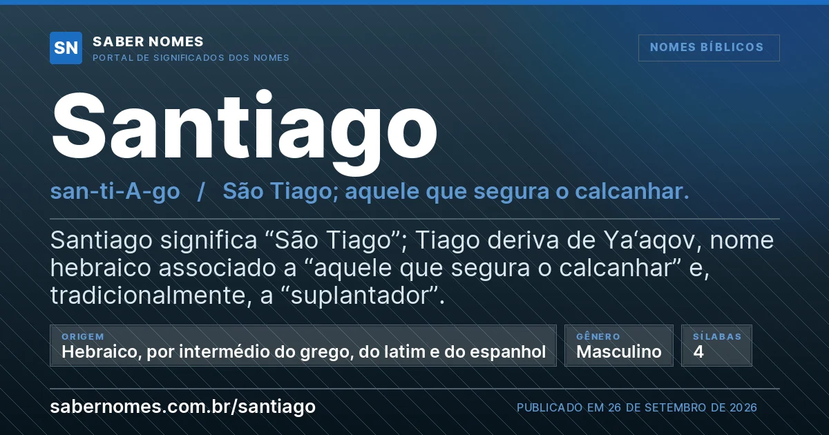 Imagem com o significado do nome Santiago