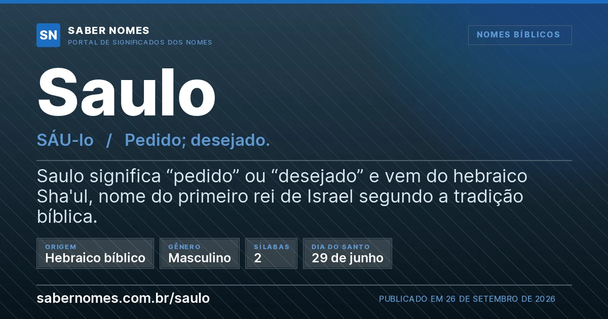 Imagem com o significado do nome Saulo