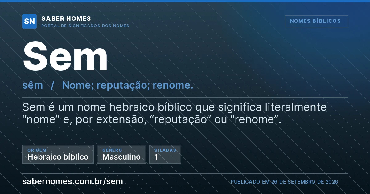 Imagem com o significado do nome Sem
